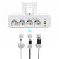 🔌 Adaptateur Prise EU 4-en-1 avec Interrupteurs Indépendants & Veilleuse Intégrée